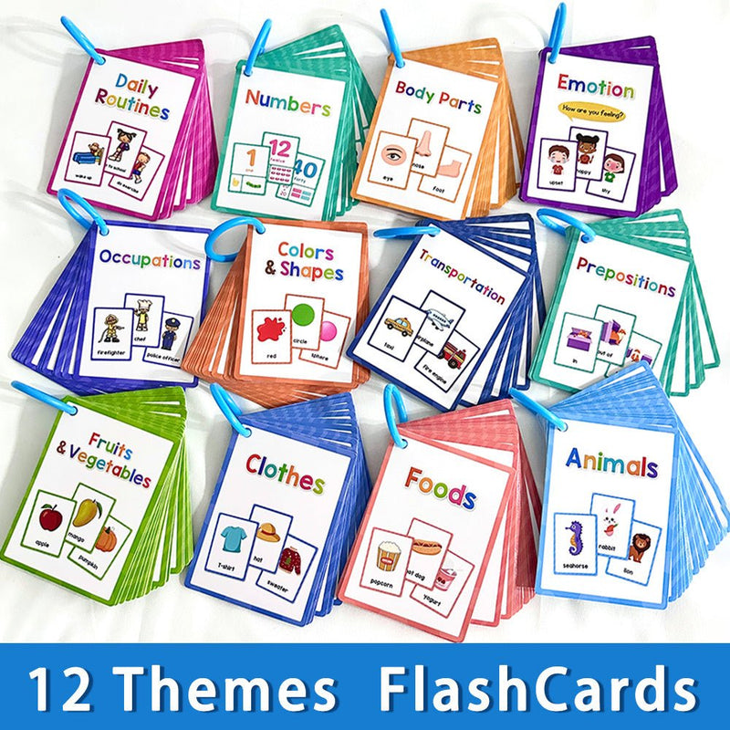 12 Temas 386 Palabras Juego Completo Niños Montessori Palabras En Inglés Aprendizaje Tarjetas De Flash Suministros De Aula Juguetes Educativos De Jardín De Infantes Ayudas De Enseñanza - SACASUSA