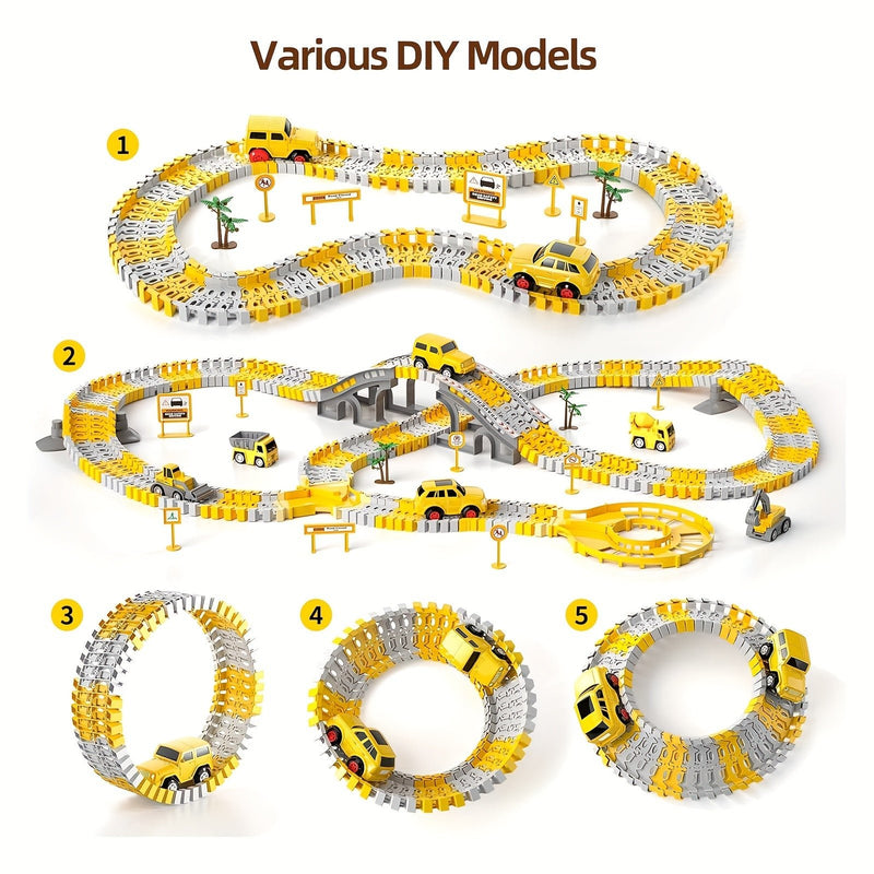 236 Piezas de Pista de Carreras y Construcción Creativa - Juguete Educativo y Entretenido para Niños de 3 a 8 Años - SACASUSA