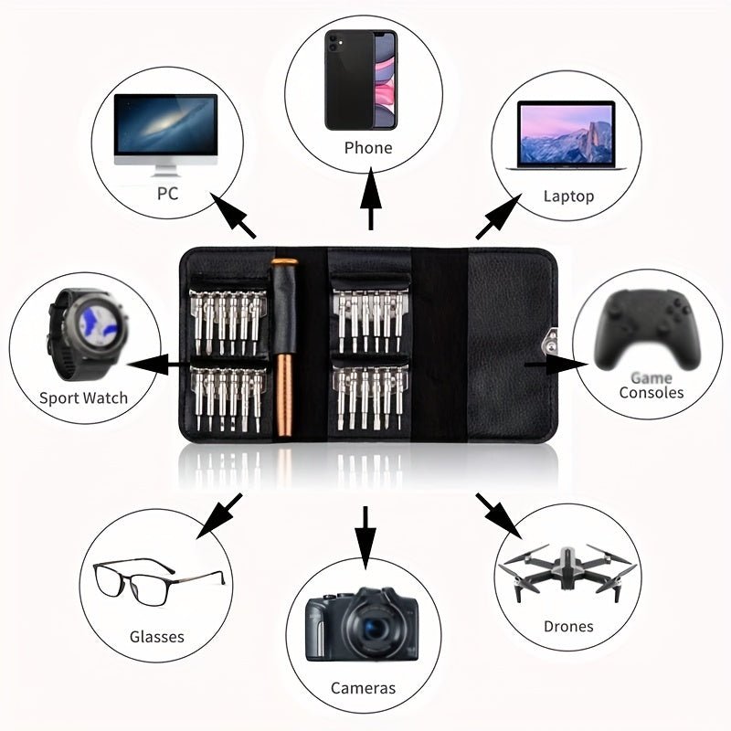 25-in-1 Precision Screwdriver Set - Magnetic Electronic Repair Tools Kit for Phone, Camera, Watch, Laptop - Perfect Birthday or Christmas Gift for Men, Fathers, and Husbands - SACASUSA