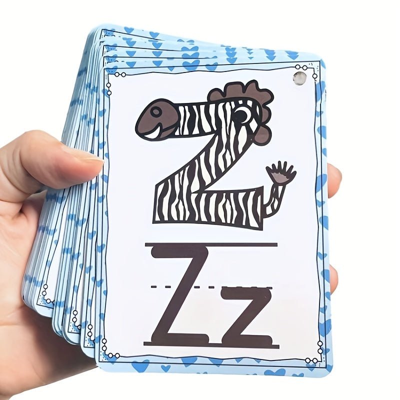 26 tarjetas de bolsillo de fonética del alfabeto, tarjetas de aprendizaje de palabras en inglés para bebés, juguetes educativos para edades tempranas - SACASUSA