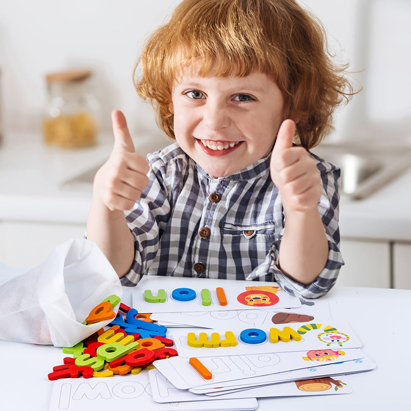 Aprende a Deletrear con Diversión - Juego Interactivo de Alfabeto y Palabras Visuales, Perfecto para Niños 3-8, Regalo Festivo Ideal - SACASUSA