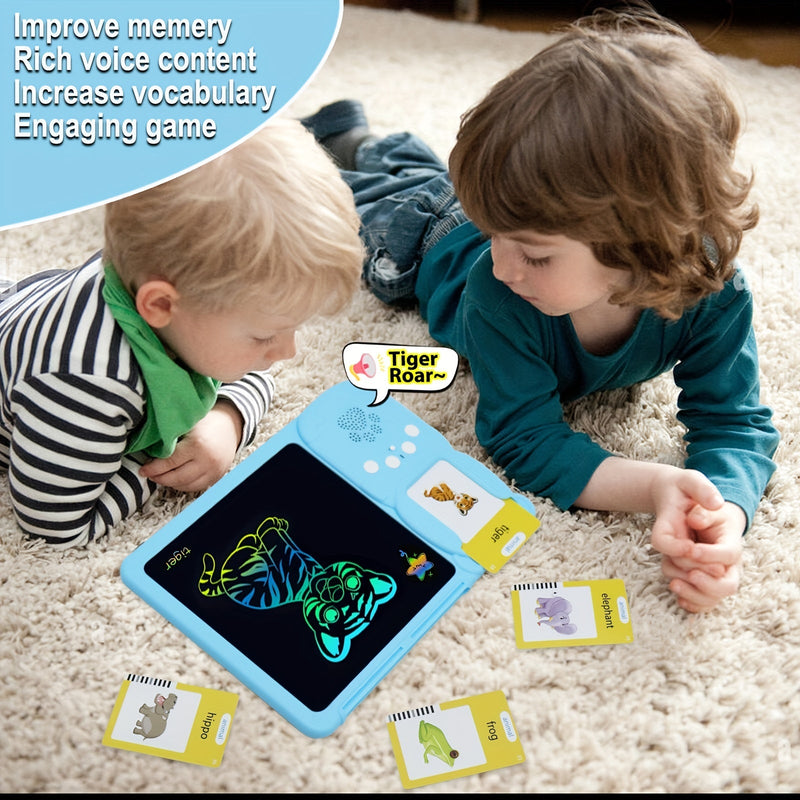 Aprender inglés 510 Palabras Tarjetas Flash Parlantes Tableta De Escritura LCD Para Niños, Tablero De Dibujo Pad Juguete Para Niños Niñas Niños Regalos De Cumpleaños, Preescolar Montessori Terapia Del Habla Juguetes Para Autismo - SACASUSA