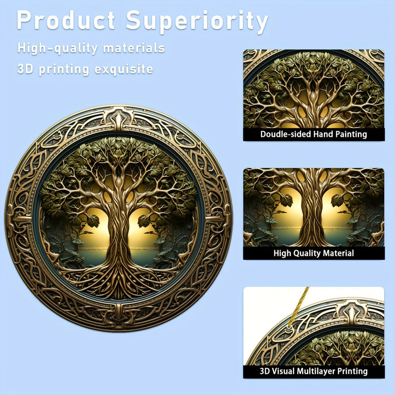 Atrapasol Acrílico Árbol de la Vida – Decoración de Pared Estilo Art Deco, Juego de Luz Radiante, Regalo Espiritual Perfecto (15cm Cuadrado) - SACASUSA