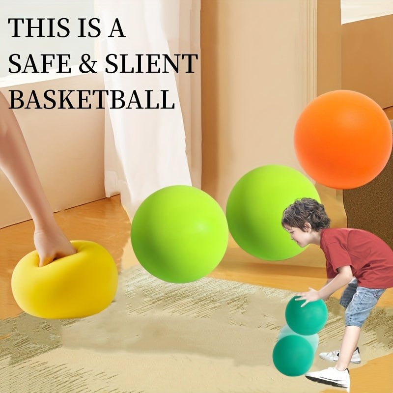 Balón de Baloncesto Silencioso Infantil - TPU Alta Elasticidad, Duradero, Juego Interior/Exterior, Ideal para 3-12 Años, Regalo Perfecto para Fiestas - SACASUSA