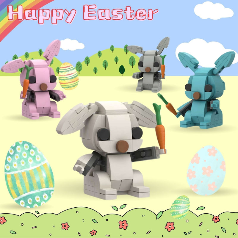 Bloques de Construcción de Conejito de Pascua Adorables - Juguete Educativo y Colorido - Ideal para Canastas de Pascua y Regalos de Cumpleaños - SACASUSA