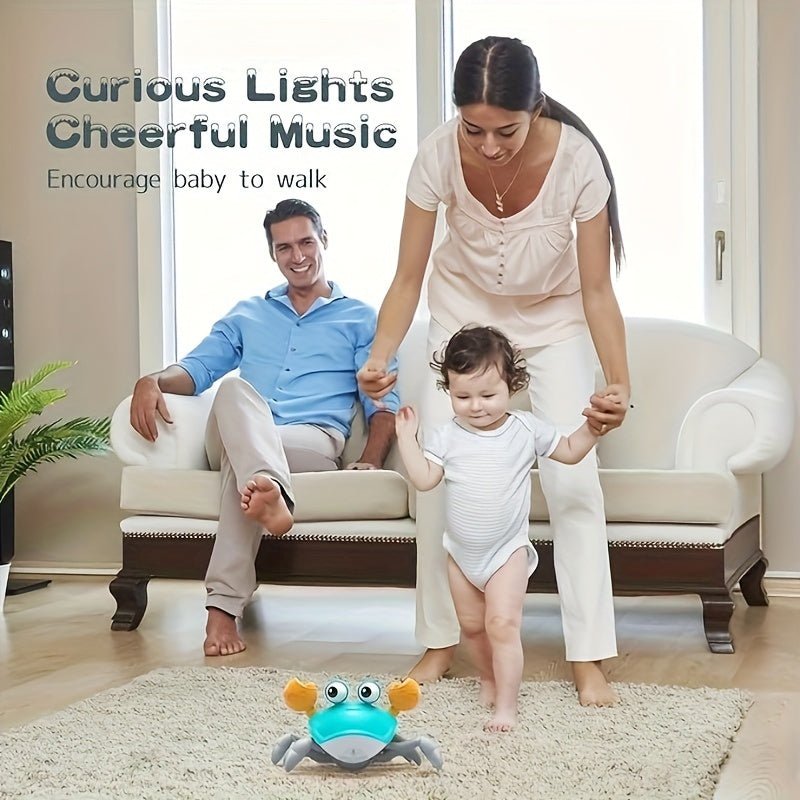 Cangrejo Juguetón Interactivo: Luz Sensorial y Música, Evasión Inteligente de Obstáculos, Regalo Educativo Ideal para Niños - SACASUSA