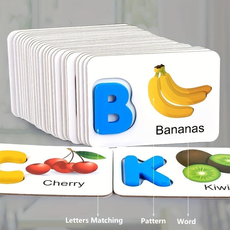 Flashcards de Madera Interactivos del Alfabeto - Juguete Educativo Montessori para Preescolares, Mejora Letramento y Habilidades Motoras, Regalo Ideal para Niños Pequeños - SACASUSA