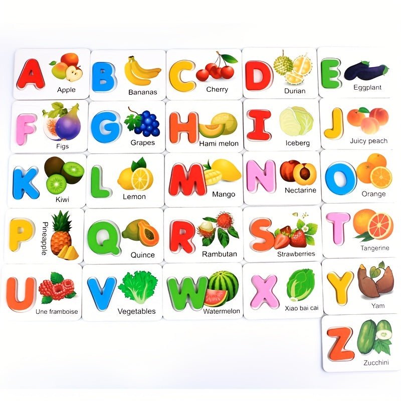 Flashcards de Madera Interactivos del Alfabeto - Juguete Educativo Montessori para Preescolares, Mejora Letramento y Habilidades Motoras, Regalo Ideal para Niños Pequeños - SACASUSA