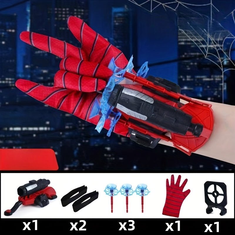 Guante Lanzador de Telaraña Estilo Spider-Man - Accesorio Divertido para Cosplay con Lanzador de Objetivos - Ideal para Fiestas, Halloween y Navidad - SACASUSA