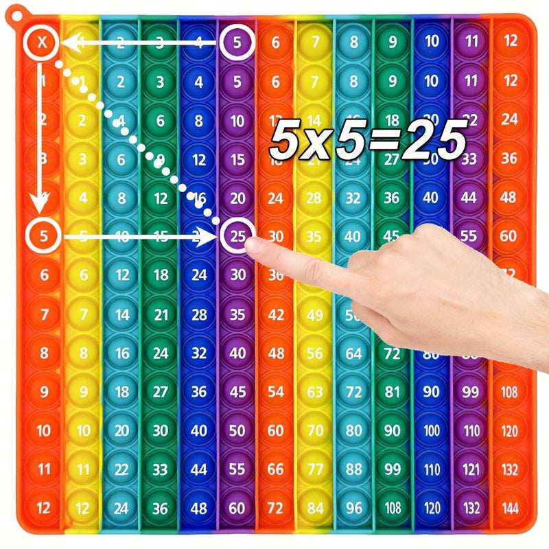 Juguete Interactivo de Burbujas para Matemáticas 12x12 – Aprende la Multiplicación de Forma Divertida con Fidget Educativo para Aliviar el Estrés para Todas las Edades - SACASUSA