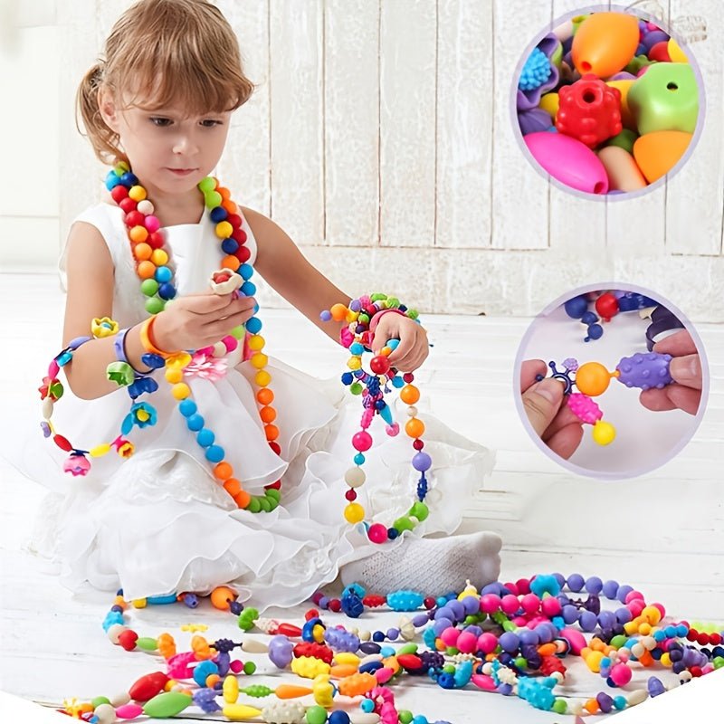 Kit Creativo de Joyería para Niños 370pz: Fomenta la Imaginación y Habilidades con Conjunto DIY de Collares, Pulseras - SACASUSA