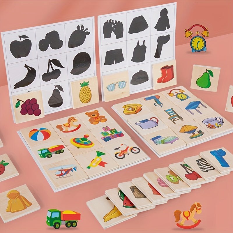 Rompecabezas de Formas Montessori 3-8 Años - Juego de Emparejar Animales y Frutas de Madera para Crecimiento Cognitivo y Coordinación - SACASUSA