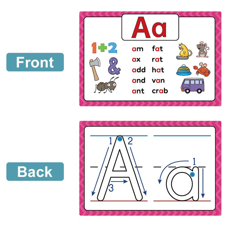 Tarjetas De Aprendizaje De Fonética Del Alfabeto Reutilizables Para Niños: ¡Aprende Las Letras Del ABC Y Las Palabras CVC Con Práctica De Escritura! - SACASUSA