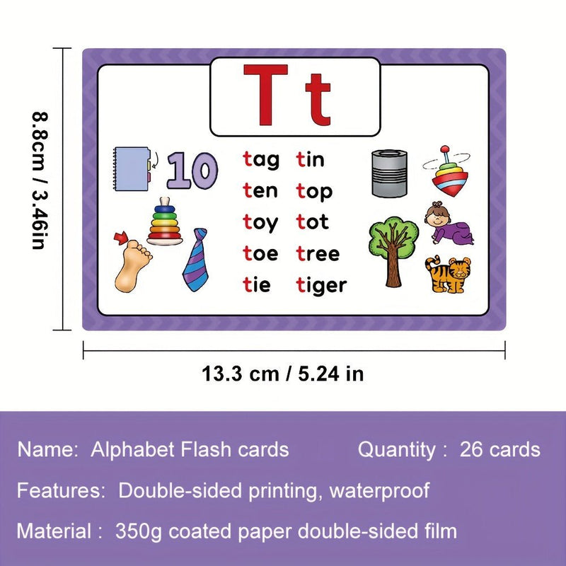 Tarjetas De Aprendizaje De Fonética Del Alfabeto Reutilizables Para Niños: ¡Aprende Las Letras Del ABC Y Las Palabras CVC Con Práctica De Escritura! - SACASUSA