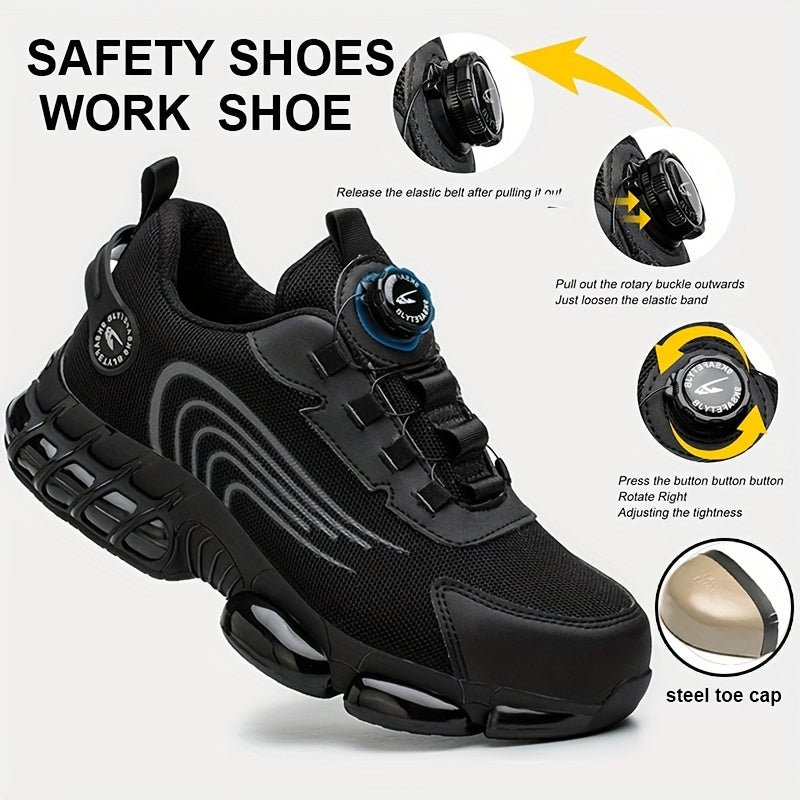 ZAPATOS DE TRABAJO DE SEGURIDAD Zapatos De Seguridad Con Diseño De Botones, Calzado Protector Transpirable - SACASUSA