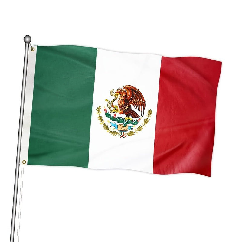 1 bandera mexicana de 3 x 5 pies, bandera de poliéster. - SACASUSA