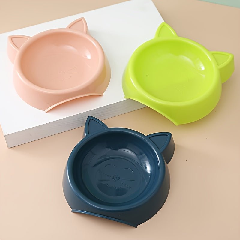 1 Cuenco De Alimentación Para Mascotas, Cuenco De Comida Con Diseño De Forma De Gato Para Cachorros Y Gatos - SACASUSA