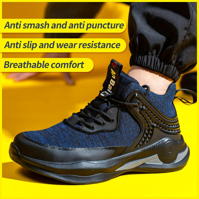 1 Par De Zapatos De Seguridad Populares Para Hombres Con Puntera De Acero, Zapatos De Trabajo Antideslizantes Antigolpes Y Antipinchazos, Zapatos De Seguridad Transpirables Resistentes Al Desgaste - SACASUSA