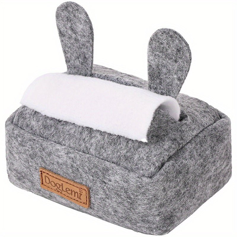 1 pieza Caja de pañuelos interactiva para mascotas, juguete con sonido, juguete para masticar con chirrido para perros, promueve la limpieza de los dientes y los beneficios del entrenamiento, accesorio de mascotas - SACASUSA