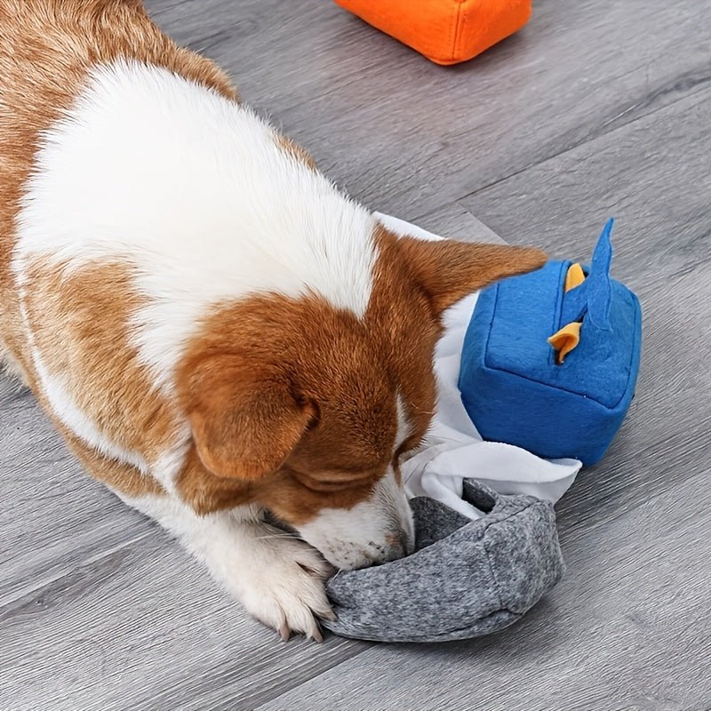 1 pieza Caja de pañuelos interactiva para mascotas, juguete con sonido, juguete para masticar con chirrido para perros, promueve la limpieza de los dientes y los beneficios del entrenamiento, accesorio de mascotas - SACASUSA