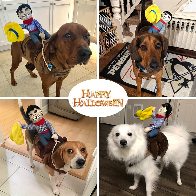 1 Pieza De Disfraces De Halloween Para Perros Medianos Y Grandes, Disfraz De Vaquero Para Perros, Ropa Para Perros Estilo Caballero Con Muñeca Y Sombrero Para El Disfraz De Mascota Del Día De Halloween - SACASUSA