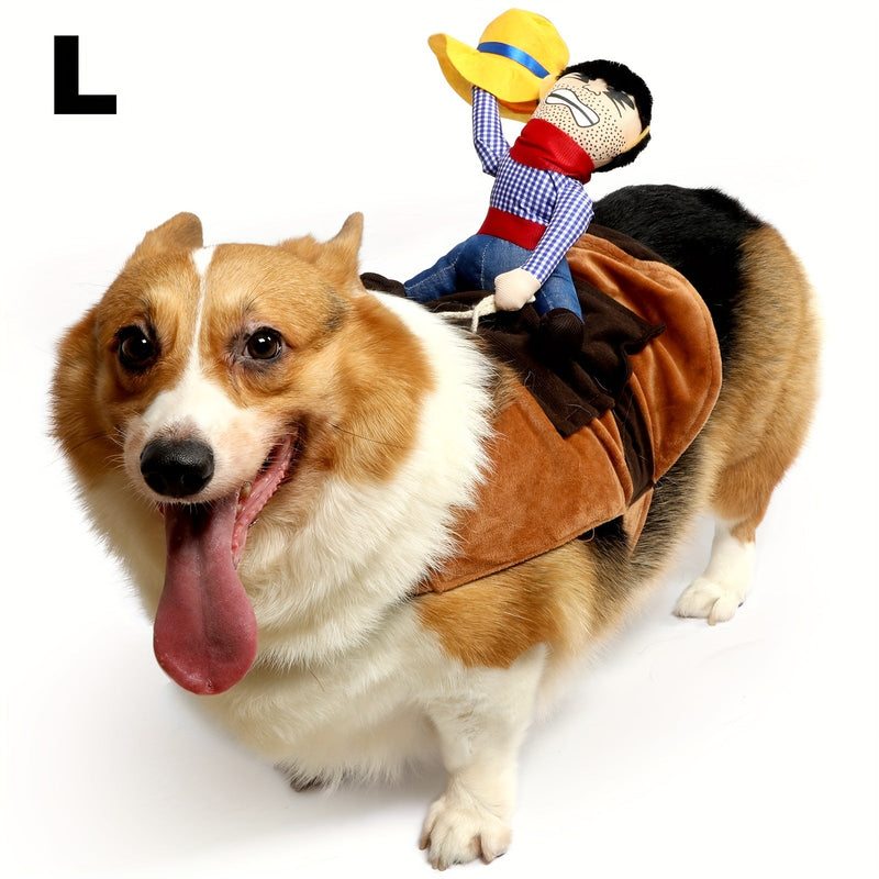 1 Pieza De Disfraces De Halloween Para Perros Medianos Y Grandes, Disfraz De Vaquero Para Perros, Ropa Para Perros Estilo Caballero Con Muñeca Y Sombrero Para El Disfraz De Mascota Del Día De Halloween - SACASUSA