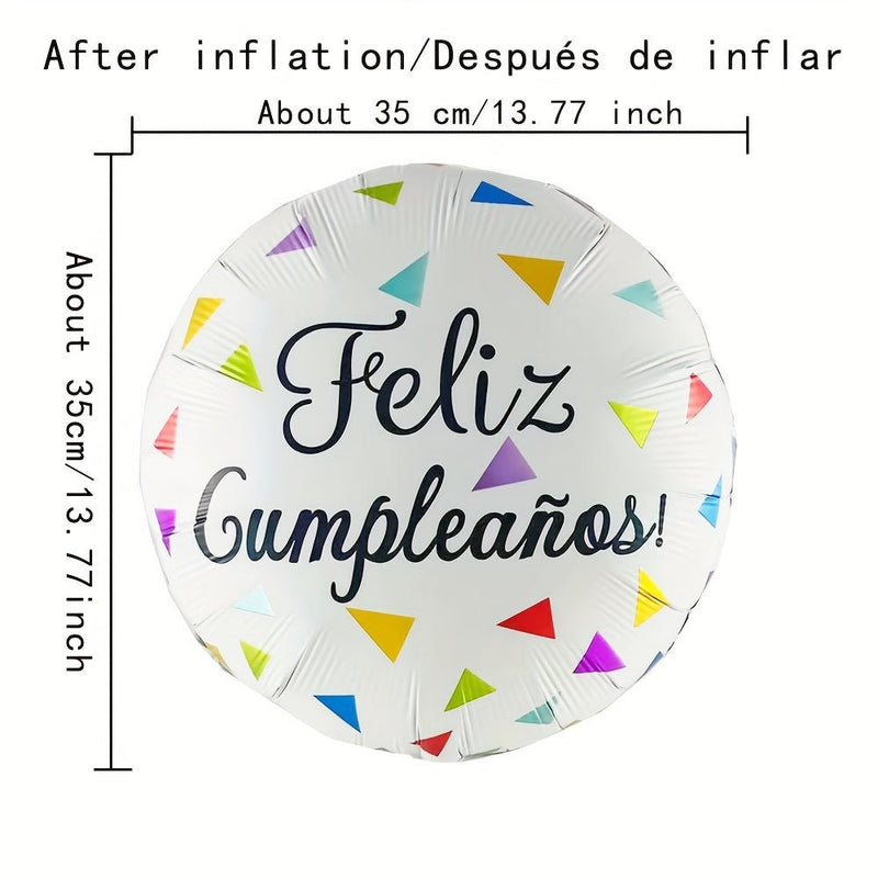 1 Set/10pcs, Globos De Feliz Cumpleaños Decoraciones De Cumpleaños En Español 18 Pulgadas/45cm (antes De Inflar), Globos De Aluminio Para Helio Flotante Mylar Para Fiesta Mexicana, Suministros Para Fiestas De Cumpleaños En Español Punto De - SACASUSA