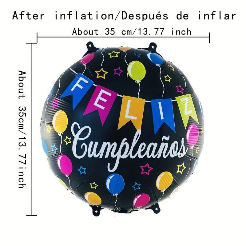 1 Set/10pcs, Globos De Feliz Cumpleaños Decoraciones De Cumpleaños En Español 18 Pulgadas/45cm (antes De Inflar), Globos De Aluminio Para Helio Flotante Mylar Para Fiesta Mexicana, Suministros Para Fiestas De Cumpleaños En Español Punto De - SACASUSA