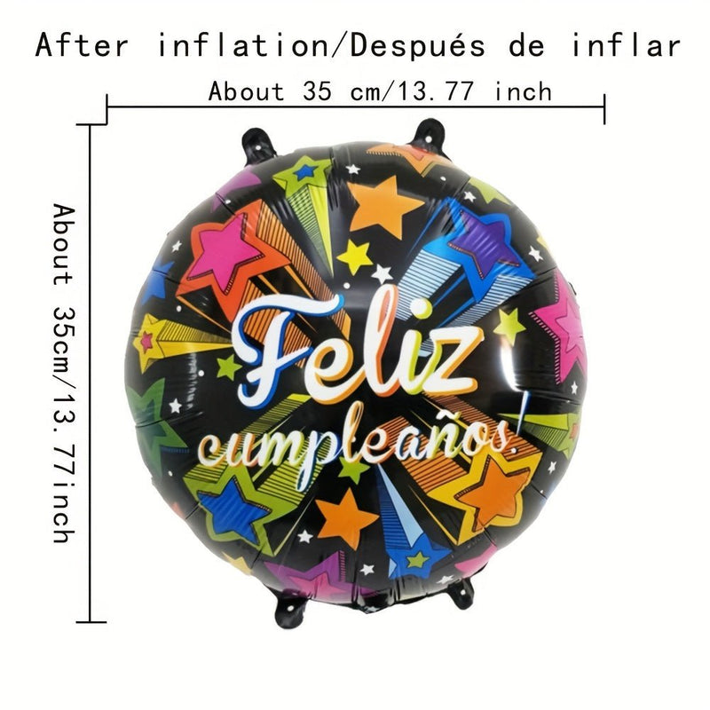 1 Set/10pcs, Globos De Feliz Cumpleaños Decoraciones De Cumpleaños En Español 18 Pulgadas/45cm (antes De Inflar), Globos De Aluminio Para Helio Flotante Mylar Para Fiesta Mexicana, Suministros Para Fiestas De Cumpleaños En Español Punto De - SACASUSA