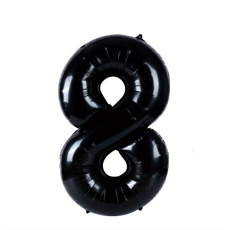 1 Unidad De Globos Digitales Negros De 32 Pulgadas, Decoración De Fiesta De Cumpleaños, Globos De Aniversario, Suministros Para Fiestas De Globos - SACASUSA