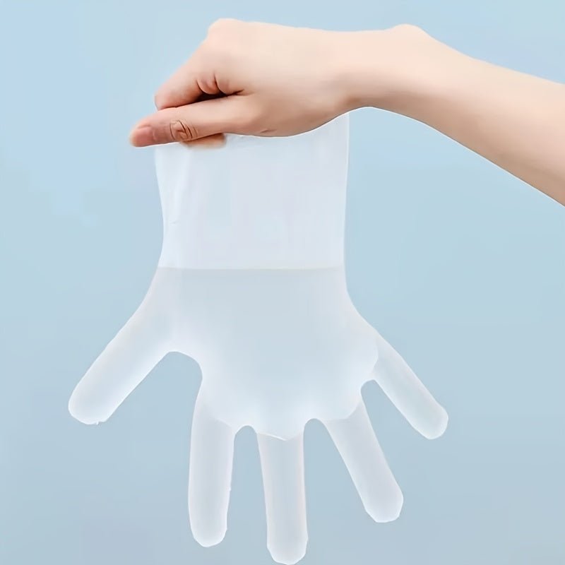 100pcs Guantes Transparentes De TPE Desechables, Guantes Para Teñir El Cabello, Guantes Resistentes Al Aceite De Cocina De Grado Alimenticio, Guantes Desechables Universales Para Hornear - SACASUSA