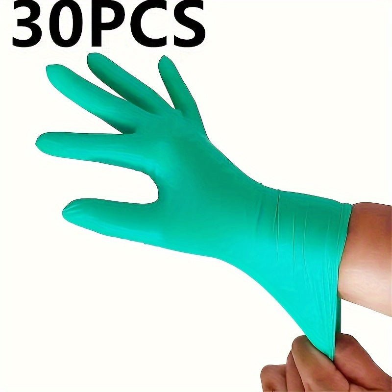 10/30/40/60/100pcs Guantes Desechables De Nitrilo Verde De Alta Elasticidad Y Espesor, Impermeables Y Antiestáticos, Guantes De Trabajo Multifuncionales, Herramientas De Cocina Para Cocinar, Guantes Desechables Verdes, Guantes De Protección Laboral - SACASUSA