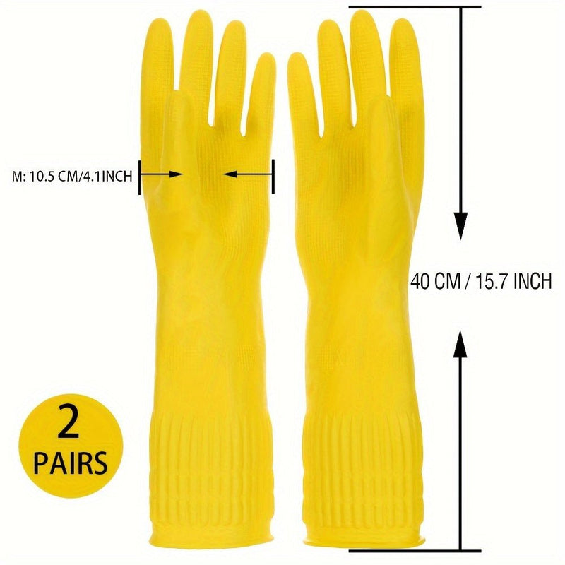 1/2/4 Pares De Guantes De Limpieza De Goma Para El Hogar, Guantes De Lavado De Platos, Limpieza De Cocina, Trabajo, Cuidado De Mascotas, Pintura, Jardinería, Impermeables Y Antideslizantes - SACASUSA