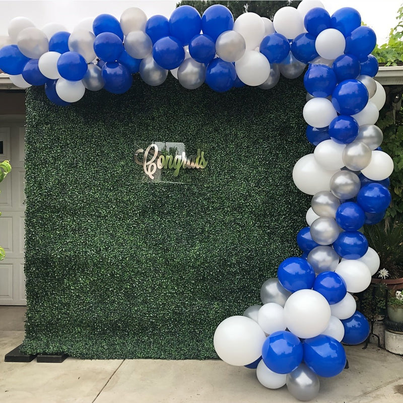 140 Uds., Kit De Arco De Guirnalda De Globos Blancos Azules Para Decoración De Fondo De Fiesta De Cumpleaños - SACASUSA