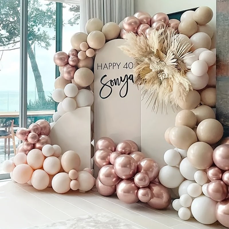 140pcs, Kit De Guirnalda De Globos Nude Blush - ¡Perfecto Para Bodas, Cumpleaños Y Más! Incluye Globos De Látex De Arena Blanca Y Globos Gruesos Para Un Arco Impresionante - Ideal Para Baby Showers, Aniversarios, Despedidas De Soltera - SACASUSA