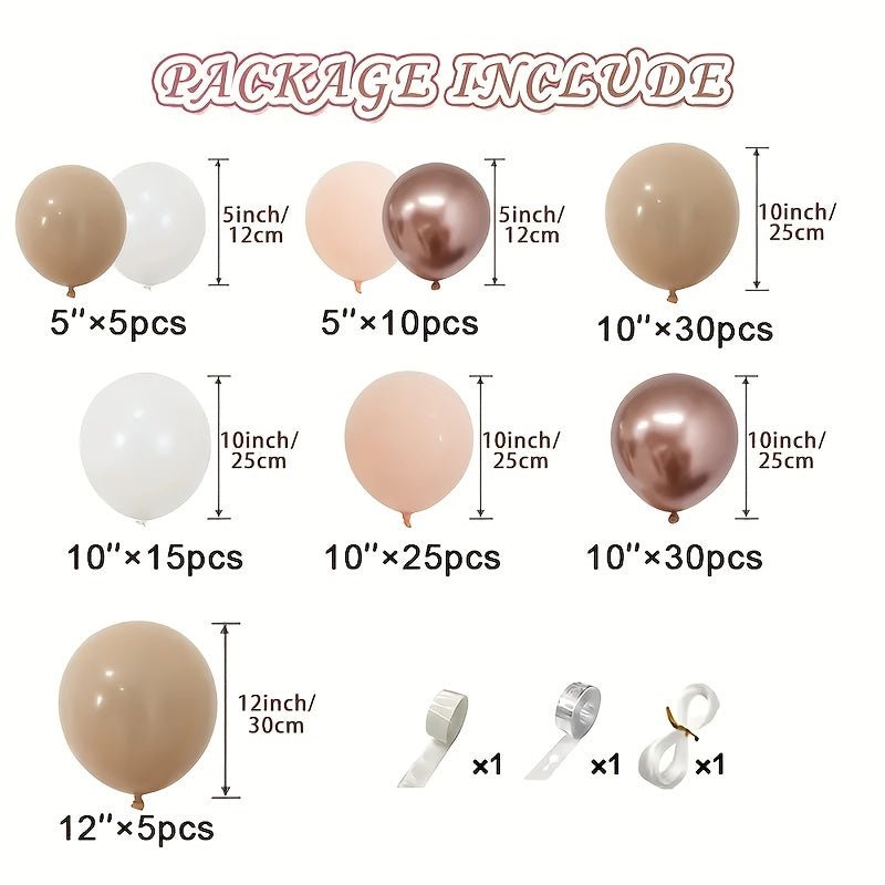 140pcs, Kit De Guirnalda De Globos Nude Blush - ¡Perfecto Para Bodas, Cumpleaños Y Más! Incluye Globos De Látex De Arena Blanca Y Globos Gruesos Para Un Arco Impresionante - Ideal Para Baby Showers, Aniversarios, Despedidas De Soltera - SACASUSA