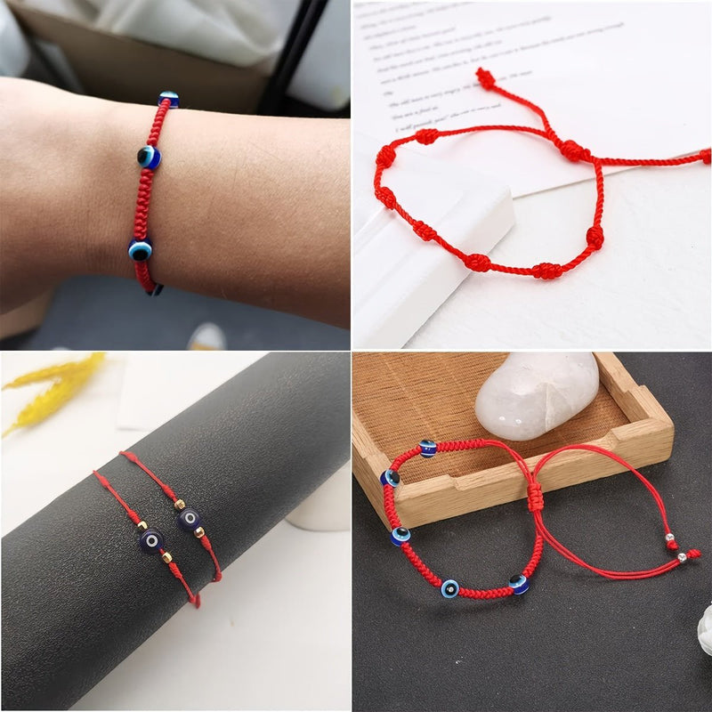 18 Pulseras Rojas Para Mujer, Ojo Del Diablo, Nudo Rojo, Pulsera De Cuerda, Protección De Amuleto, Pulsera De Amistad De Buena Suerte, Pulsera Mexicana Ajustable, Joyería De Mano De Amistad De Playa De Verano - SACASUSA