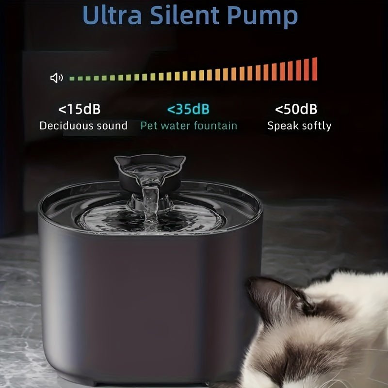 1pc 2.2L Fuente De Agua Para Mascotas - Dispensador Automático De Agua Para Gatos Y Perros - Proporciona Agua Potable Fresca Y Filtrada, 8pcs Reemplazos De Filtro - SACASUSA