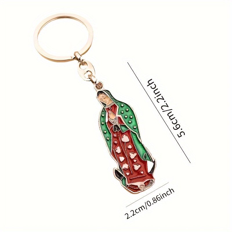 1pc Colgante De Guadalupe Mexicana Para Hombres, Colgante De Metal Para Llavero, Accesorios De Bolsa De Colgante De Coche - SACASUSA