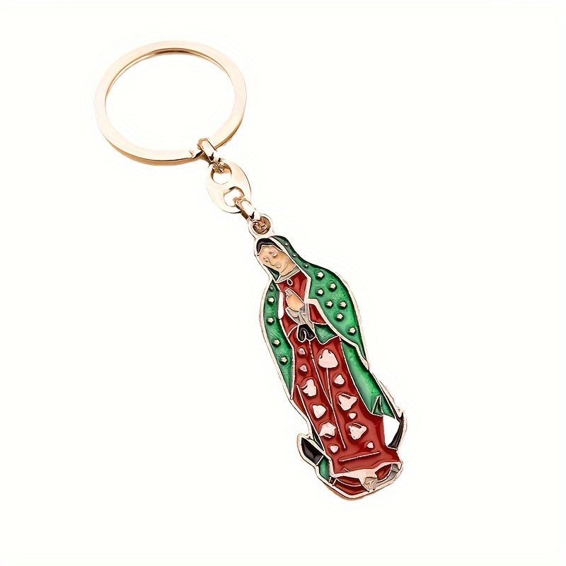 1pc Colgante De Guadalupe Mexicana Para Hombres, Colgante De Metal Para Llavero, Accesorios De Bolsa De Colgante De Coche - SACASUSA