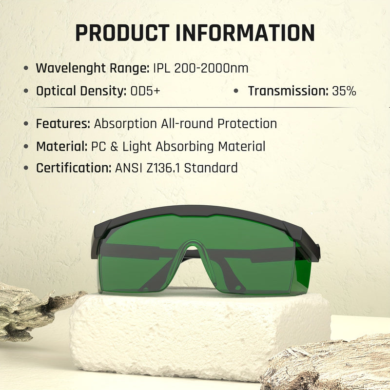 1pc LAIYIKE Gafas De Seguridad Láser, IPL 200nm-2000nm Gafas De Seguridad De Protección Ocular, Protección UV Para Soldadura Láser, Depilación Soldadura Láser - SACASUSA