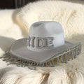 1pc, Sombrero De Vaquera Con Flecos De Perlas Para Novia, Sombrero De Fiesta De Lujo Para Bodas, Accesorio Para Despedida De Soltera, Sombrero De Vaquera Para Novia, Sombrero De Boda, Suministros De Vacaciones - SACASUSA