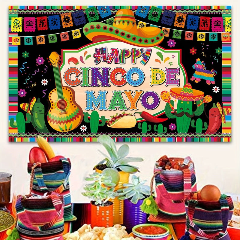 1pc Telón De Fondo De Cinco De Mayo Gran Fiesta Mexicana Decoraciones De Fondo Para Fiesta De Cumpleaños Mexicana Pancarta De Fiesta Mexicana Para La Fiesta De Cinco De Mayo Suministros Para Fiestas Mexicanas Tineit - SACASUSA