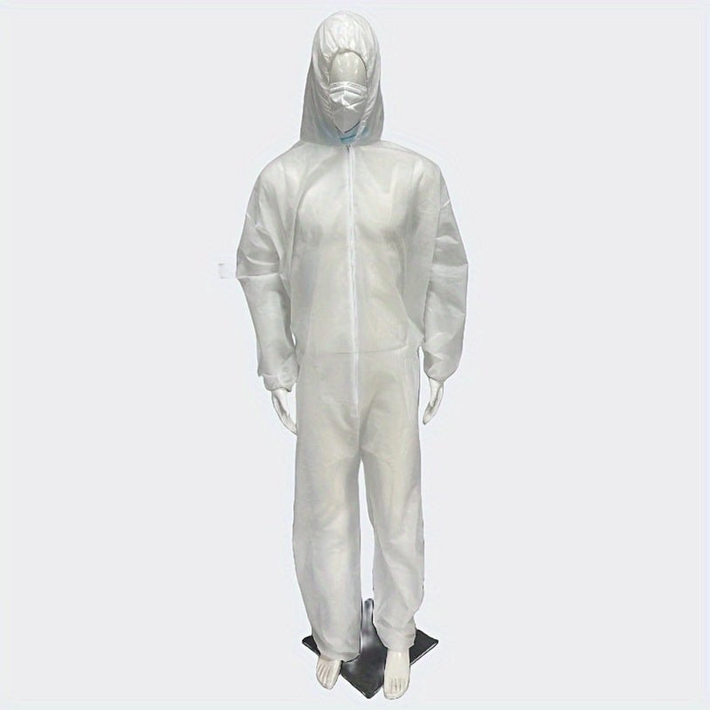 1pc Trajes Hazmat Cubiertas Desechables Para Hombres Y Mujeres Con Cuello Plegado, Cremallera Frontal, Puños Elásticos, Sombrero Y Tobillos, 38 GSM PP Traje Protector Desechable 3 Colores Para Elegir - SACASUSA