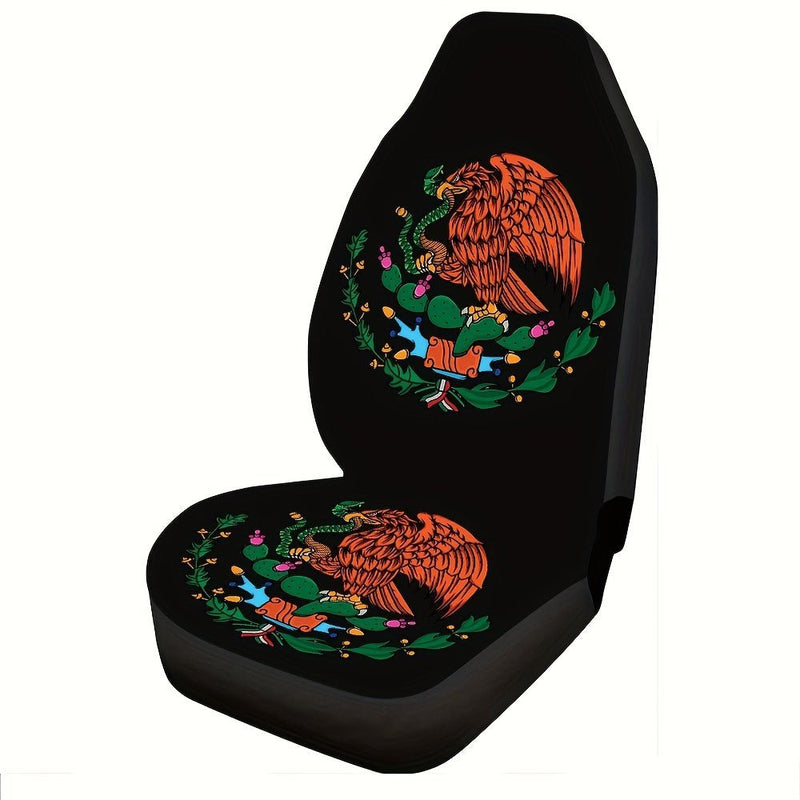 2pcs Funda De Asiento De Coche Impresa Con La Bandera Mexicana Para Asientos Delanteros, Protector De Asiento De Cubo, Cojines De Asiento De Coche Para Coche, SUV, Camión O Furgoneta Para Mujeres Y Hombres - SACASUSA