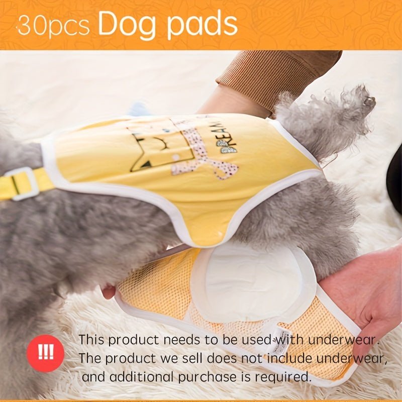 30pcs Almohadillas De Cuidado Menstrual Desechables Para Mascotas, Pañales Menstruales Para Perros, Almohadillas Sanitarias Transpirables Y Absorbentes - SACASUSA