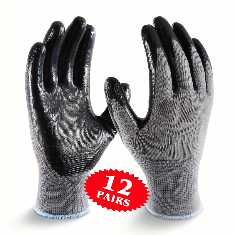 3/12 Guantes De Trabajo De Nitrilo Paris, Forro De Nailon Transpirable De 45G Resistente A La Abrasión, Revestimiento De Nitrilo De Nivel 4 En La Palma Resistente Al Deslizamiento Y Al Aceite, Uso General Para Construcción, Pintura, Jardinería Y Entrega - SACASUSA