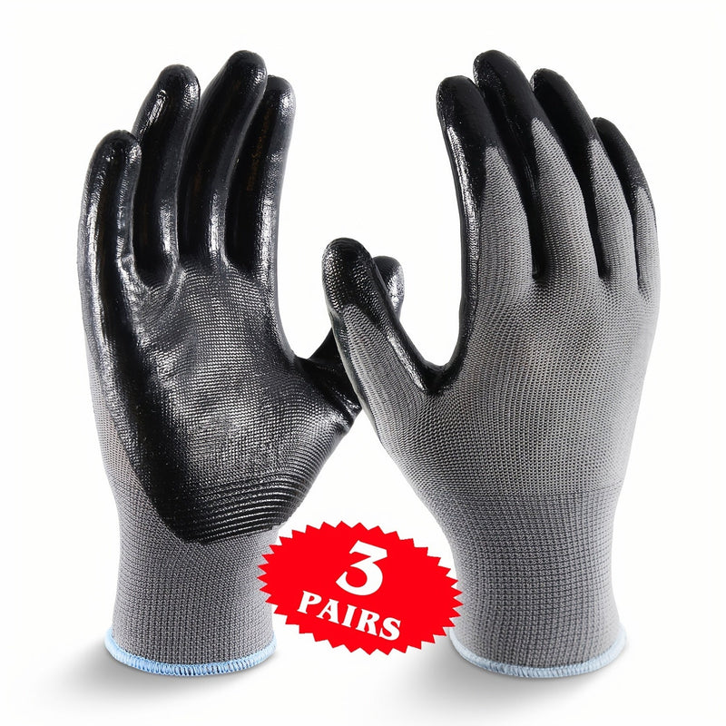 3/12 Guantes De Trabajo De Nitrilo Paris, Forro De Nailon Transpirable De 45G Resistente A La Abrasión, Revestimiento De Nitrilo De Nivel 4 En La Palma Resistente Al Deslizamiento Y Al Aceite, Uso General Para Construcción, Pintura, Jardinería Y Entrega - SACASUSA