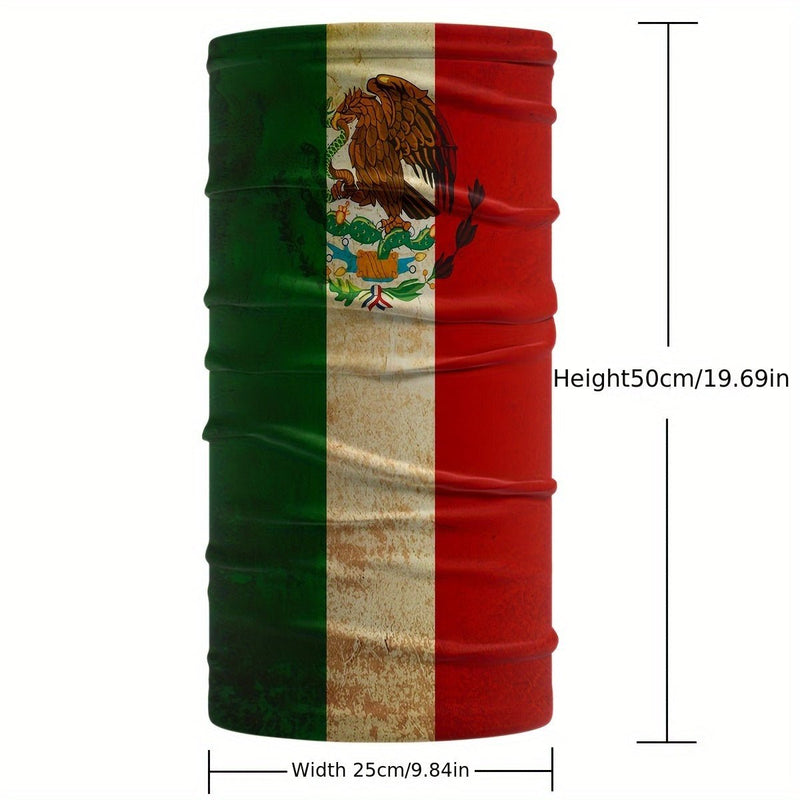 3PCS Bandana A Prueba De Viento De Poliéster Con La Bandera Mexicana, Para Ciclismo En La Cara Y El Cuello - SACASUSA