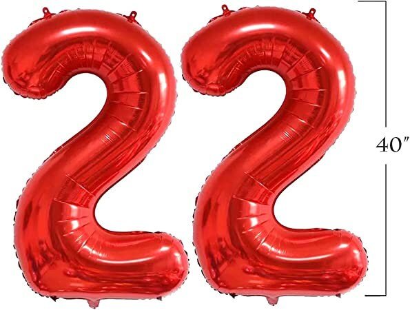 40 pulgadas Jumbo Big Red Foil Mylar Número Globos Niña 1 2 3 4 5 6 7 8 9 0 Fiesta de cumpleaños Decoraciones para niños Años de antigá¼edad Fiesta de aniversario Niña - SACASUSA